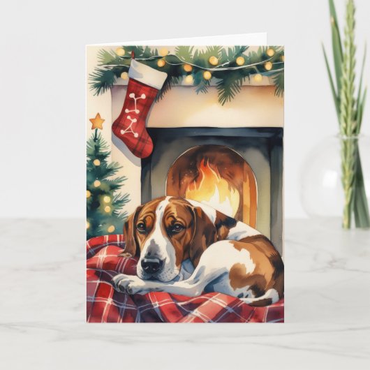 Plott Hound Dog Christmas Wenskaart Kaart (Voorkant)