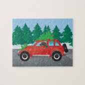 Plott Hound Dog Driving Kerstmis auto Legpuzzel (Horizontaal)
