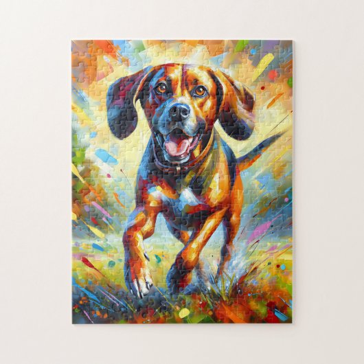 Plott Hound Dog Portret Acryl Art Print Legpuzzel (Verticaal)