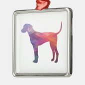 Plott Hound Geometric Pattern Silhouette Paars Metalen Ornament (Links)