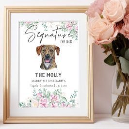 Plott Hound Hondenhandtekening Drink teken Poster