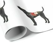 Plott Hound Hondenras Boho Floral Silhouette Cadeaupapier (Rol Hoek)