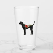 Plott Hound Hondenras Boho Floral Silhouette Glas (Voorkant)