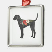 Plott Hound Hondenras Boho Floral Silhouette Metalen Ornament (Links)