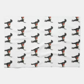 Plott Hound Hondenras Boho Floral Silhouette Theedoek (Horizontaal)