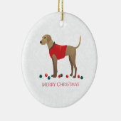 Plott Hound Hunting Dog Merry-kerstdesign Keramisch Ornament (Rechts)