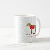 Plott Hound Hunting Dog Merry-kerstdesign Koffiemok (Voorkant rechts)