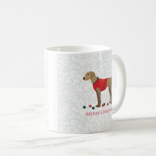 Plott Hound Hunting Dog Merry-kerstdesign Koffiemok (Voorkant rechts)