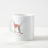 Plott Hound Hunting Dog Merry-kerstdesign Koffiemok (Voorkant links)