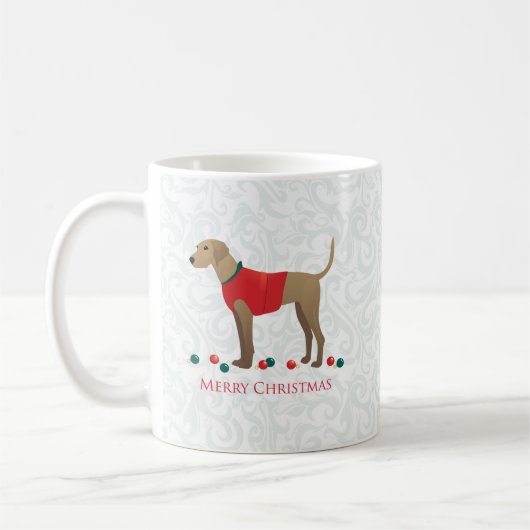 Plott Hound Hunting Dog Merry-kerstdesign Koffiemok (Links)