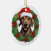 Plott Hound Kerstkrans Keramisch Ornament (Rechts)