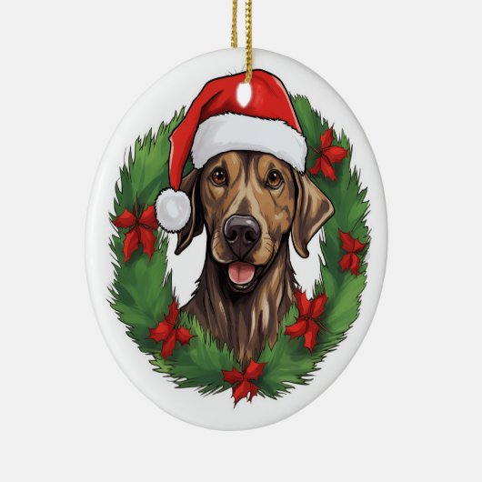 Plott Hound Kerstkrans Keramisch Ornament (Rechts)