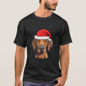 Plott Hound Kerstman Hond Schattige Vakantie Puppy T-shirt (Voorkant)