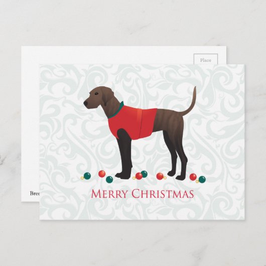 Plott Hound Kerstmis Feestdagenkaart (Voorkant / Achterkant)