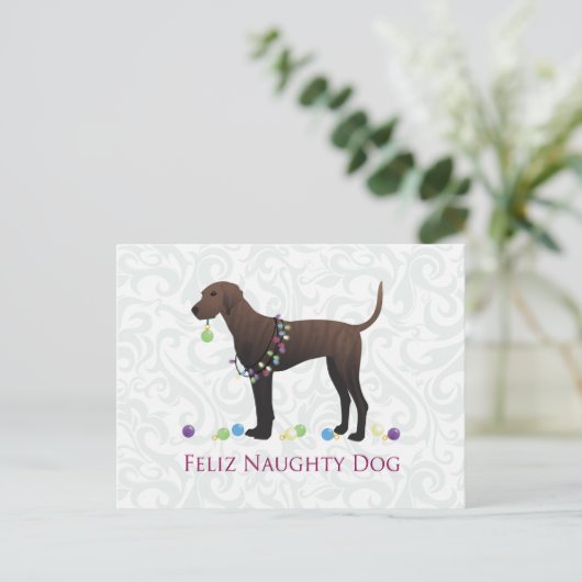 Plott Hound Kerstmis Feestdagenkaart (Staand voorkant)