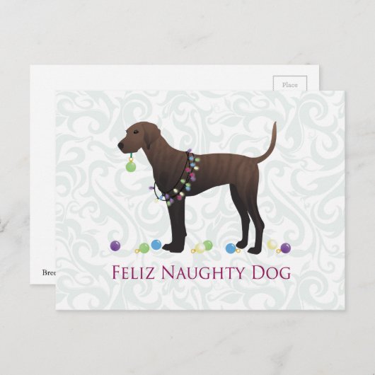 Plott Hound Kerstmis Feestdagenkaart (Voorkant / Achterkant)