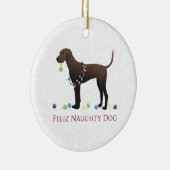 Plott Hound Kerstmis Keramisch Ornament (Rechts)