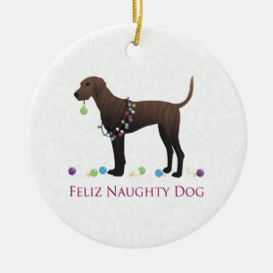 Plott Hound Kerstmis Keramisch Ornament