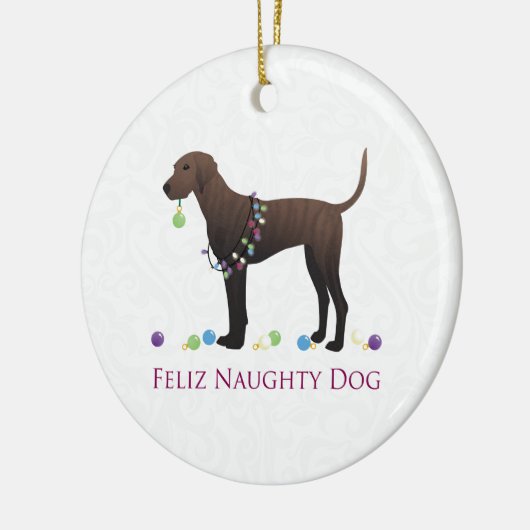 Plott Hound Kerstmis Keramisch Ornament (Links)