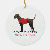 Plott Hound Kerstmis Keramisch Ornament (Voorkant)