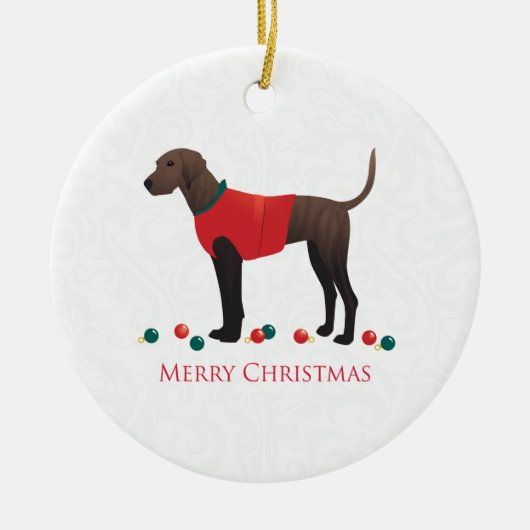 Plott Hound Kerstmis Keramisch Ornament (Voorkant)