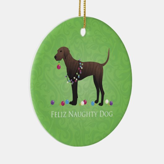 Plott Hound Kerstmis Keramisch Ornament (Rechts)