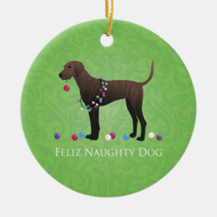 Plott Hound Kerstmis Keramisch Ornament
