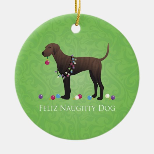 Plott Hound Kerstmis Keramisch Ornament (Voorkant)
