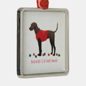 Plott Hound Kerstmis Metalen Ornament (Rechts)