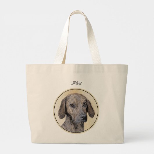 Plott Hound Painting Brindle Schattigee originele Grote Tote Bag (Achterkant)