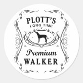 Plott Hound Ronde Sticker (Voorkant)