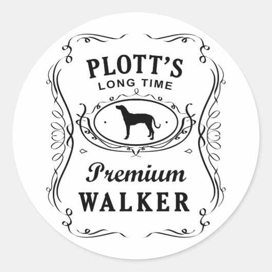 Plott Hound Ronde Sticker (Voorkant)