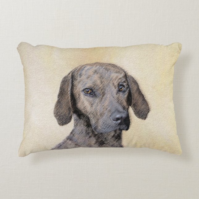 Plott Painting - Cute Original Dog Art Accent Kussen (Voorkant)