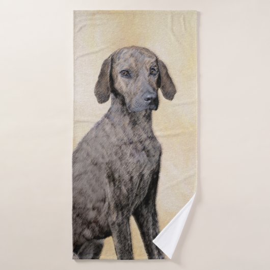 Plott Painting - Cute Original Dog Art Bad Handdoek (Badhanddoek)