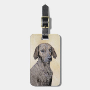 Plott Painting - Cute Original Dog Art Bagagelabel