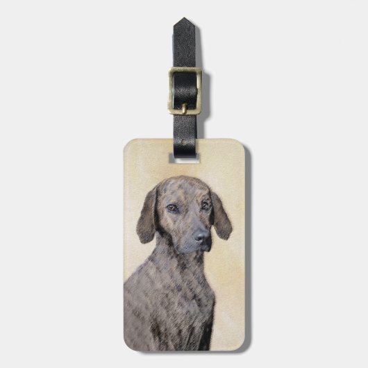 Plott Painting - Cute Original Dog Art Bagagelabel (Voorkant verticaal)
