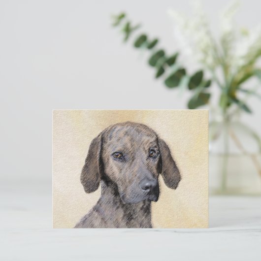Plott Painting - Cute Original Dog Art Briefkaart (Staand voorkant)