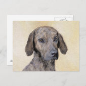 Plott Painting - Cute Original Dog Art Briefkaart (Voorkant / Achterkant)