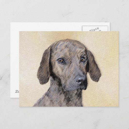 Plott Painting - Cute Original Dog Art Briefkaart (Voorkant / Achterkant)