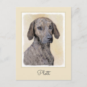 Plott Painting - Cute Original Dog Art Briefkaart