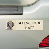 Plott Painting - Cute Original Dog Art Bumpersticker (Op auto)