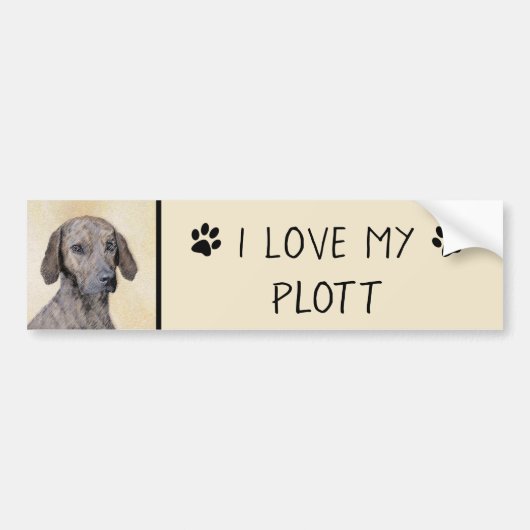 Plott Painting - Cute Original Dog Art Bumpersticker (Voorkant)