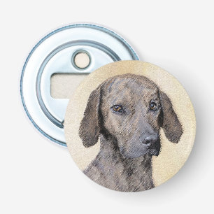 Plott Painting - Cute Original Dog Art Button Flesopener