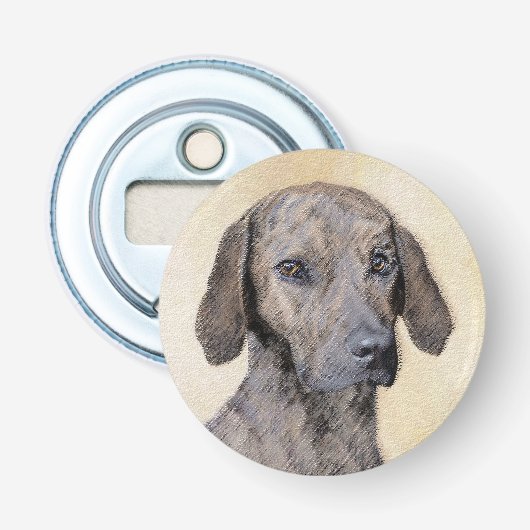 Plott Painting - Cute Original Dog Art Button Flesopener (Voorkant)