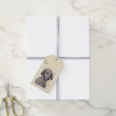 Plott Painting - Cute Original Dog Art Cadeaulabel (Met Touw)