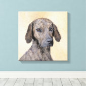 Plott Painting - Cute Original Dog Art Canvas Afdruk (Insitu (Houten vloer))