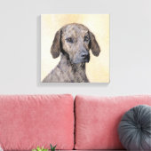Plott Painting - Cute Original Dog Art Canvas Afdruk (Insitu (Woonkamer))