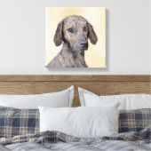 Plott Painting - Cute Original Dog Art Canvas Afdruk (Insitu (Slaapkamer))