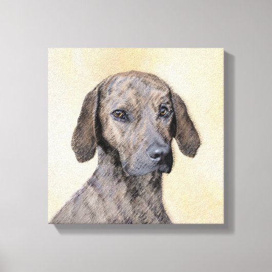 Plott Painting - Cute Original Dog Art Canvas Afdruk (Voorkant)