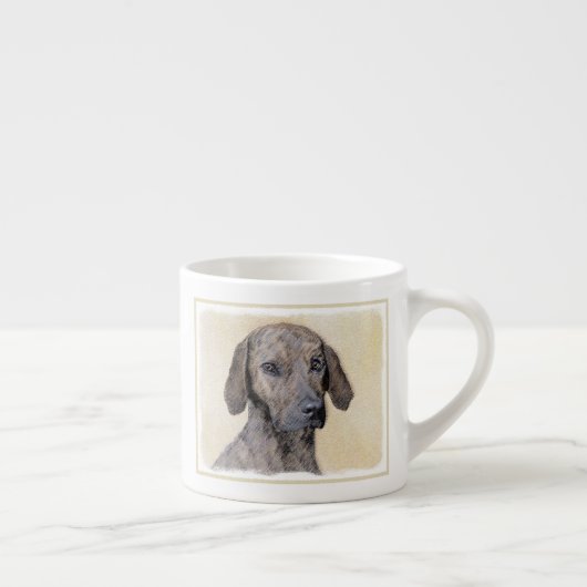 Plott Painting - Cute Original Dog Art Espresso Kop (Rechts)
